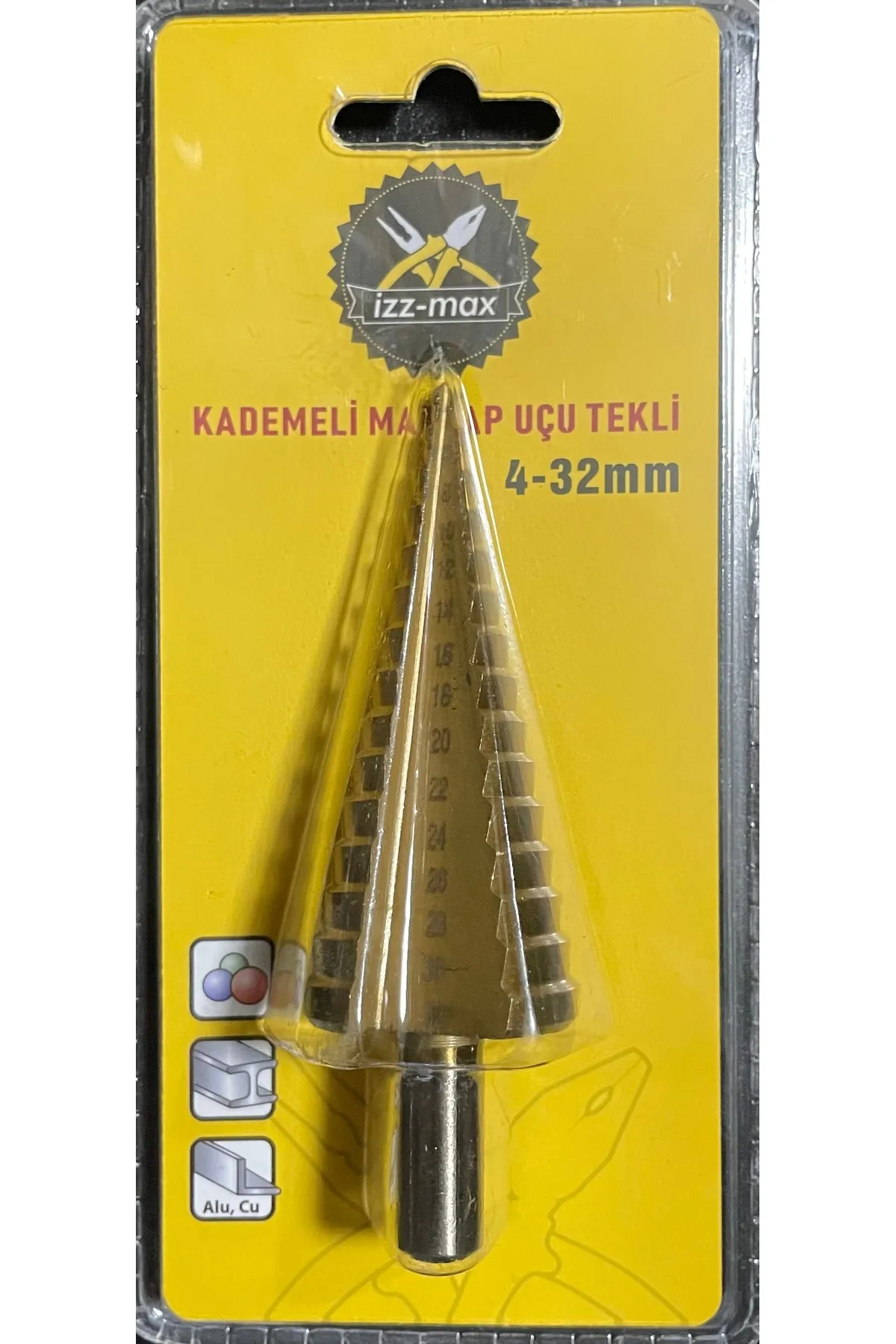 İZZ Kademeli Matkap Ucu Tekli 4-32mm / Demir Sac aliminyum delme Panç